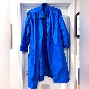 VTG Chiango by Fleet Street Electric Blue Trench Coat Quilted Insulated Liner